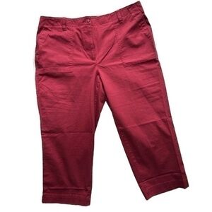 New Talbots Burgundy High Waist Patch Pocket Pant, 14WP